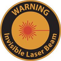 Warning Sign invisible laser beam On White Background vector