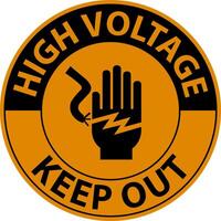 Warning High Voltage Keep Out Sign On White Background vector