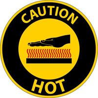 Caution Hot Symbol On White Background vector