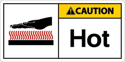 Caution Hot Symbol On White Background vector