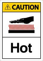 Caution Hot Symbol On White Background vector