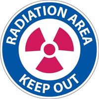 aviso área de radiación mantener fuera signo sobre fondo blanco vector