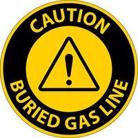 Caution Sign buried gas line On White Background vector