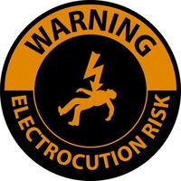 Warning Electrocution Risk Sign On White Background vector