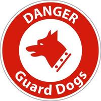 perros guardianes de peligro en el símbolo de patrulla sobre fondo blanco vector