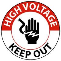 Danger High Voltage Keep Out Sign On White Background vector