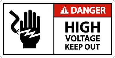 Danger High Voltage Keep Out Sign On White Background vector