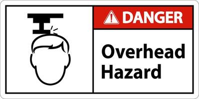 Danger Overhead Hazard Sign On White Background vector