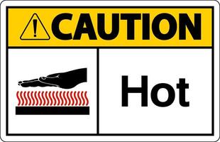 Caution Hot Symbol On White Background vector