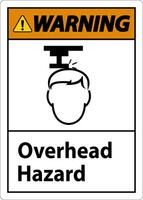 Warning Overhead Hazard Sign On White Background vector