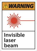 Warning Sign invisible laser beam On White Background vector