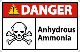 Danger Anhydrous Ammonia Sign On White Background vector