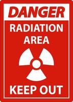 Danger Radiation Area Keep Out Sign On White Background vector