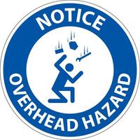 Notice Overhead Hazard Sign On White Background vector