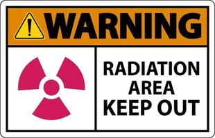 Warning Radiation Area Keep Out Sign On White Background vector