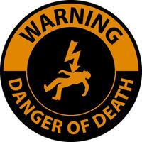 Warning Of Death Sign On White Background vector