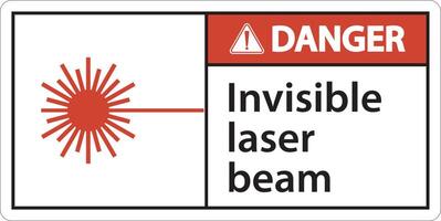 Danger Sign invisible laser beam On White Background vector