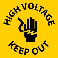 Caution High Voltage Keep Out Sign On White Background vector