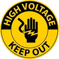 Caution High Voltage Keep Out Sign On White Background vector