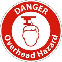 Danger Overhead Hazard Sign On White Background vector