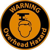 Warning Overhead Hazard Sign On White Background vector