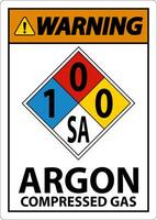 NFPA Warning Argon Compressed Gas 1-0-0-SA Sign vector