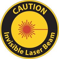 Caution Sign invisible laser beam On White Background vector