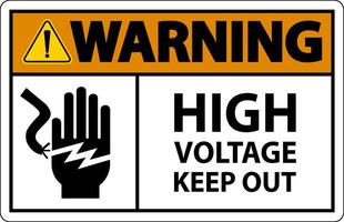 Warning High Voltage Keep Out Sign On White Background vector