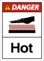 Danger Hot Symbol On White Background vector