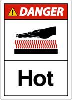 Danger Hot Symbol On White Background vector