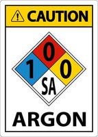 NFPA Caution Argon 1-0-0-SA Sign On White Background vector