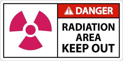 Danger Radiation Area Keep Out Sign On White Background vector