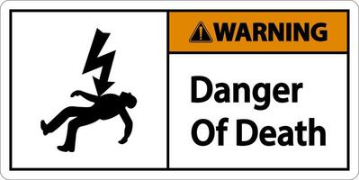 Warning Of Death Sign On White Background vector