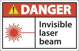 Danger Sign invisible laser beam On White Background vector