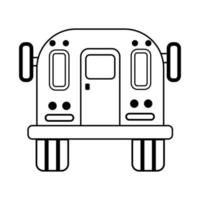 View of the entire back of the  school bus, isolated on a white background. Flat vector illustration.