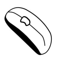 Computer mouse on white isolated background.  Vector illustration. Icon