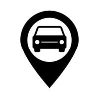 Car location black vector icon isolated on white background