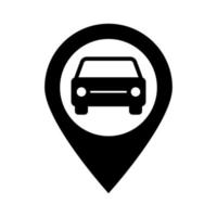 Car location black vector icon isolated on white background