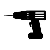 Drill black vector icon on white background