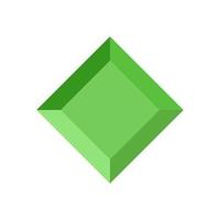 icono de vector de gema verde aislado sobre fondo blanco