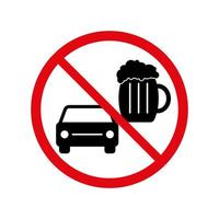 Drunk driving vector sign on white background