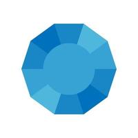 Blue gem vector icon isolated on white background