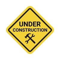 Under construction vector sign isolated on white background