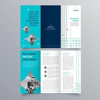 diseño geométrico minimalista de plantilla de folleto tríptico para empresas y negocios. plantilla de vector de folleto de concepto creativo.