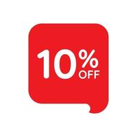 10 percent off tag vector icon isolated on white background