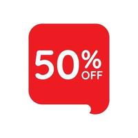 50 percent off tag vector icon isolated on white background