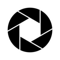 Aperture black vector icon on white background