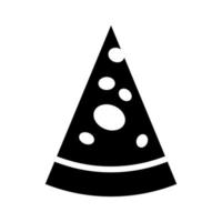 pieza de pizza icono de vector negro aislado sobre fondo blanco