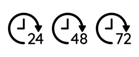 Clock set vector icon isolated on white background.