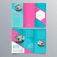 Tri-fold brochure template Minimalistic geometric design for corporate and business. Creative concept brochure vector template.